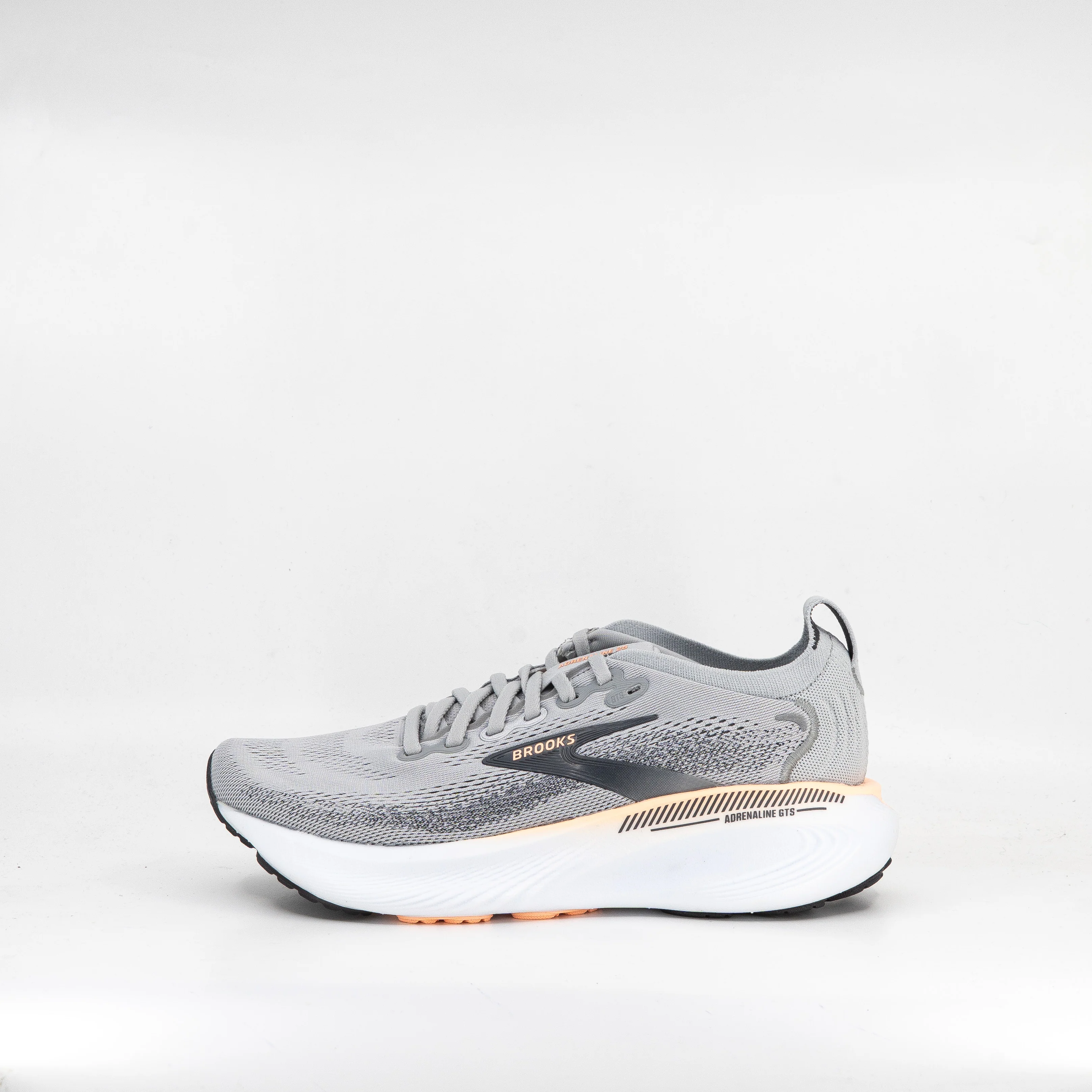 Brooks Adrenaline GTS 25 (D Wide) Womens Grey/Blackened Pearl/Coral - Image 2