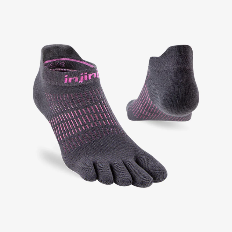 Ininiji Womens Run Lightweight No-Show Charcoal - Image 2