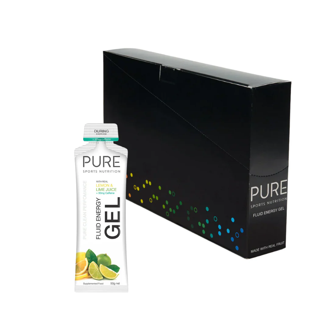 PURE Fluid Energy Gel Lemon & Lime Caffeine - Box of 18