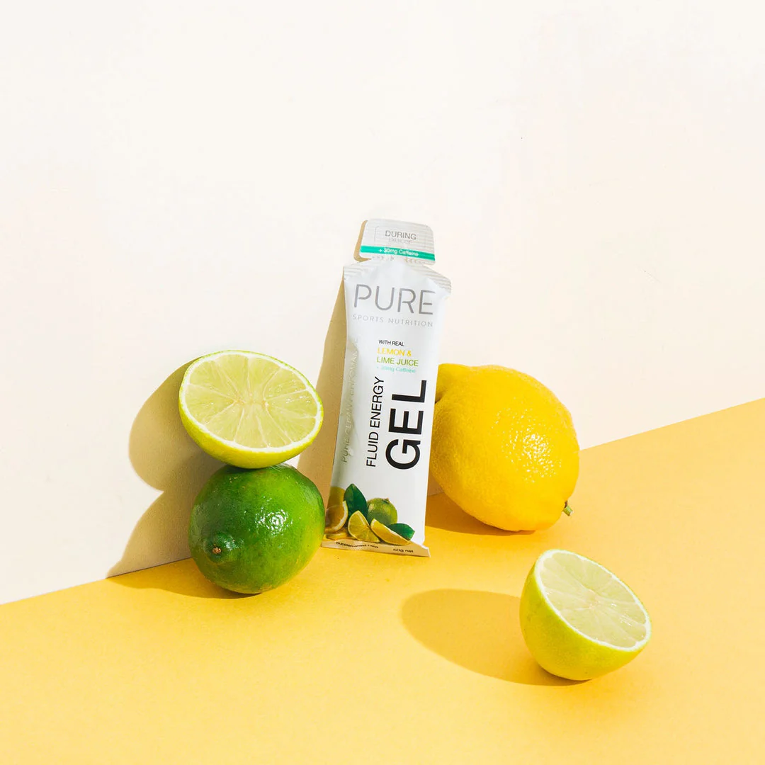 PURE Fluid Energy Gel Lemon & Lime Caffeine - Box of 18 - Image 3
